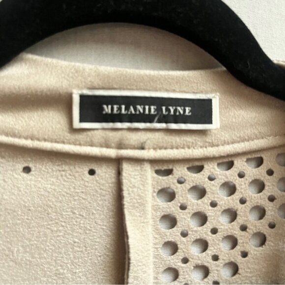 Melanie Lyne brushed suede sleeveless waterfall vest Sz L 22" PTP - Picture 8 of 10